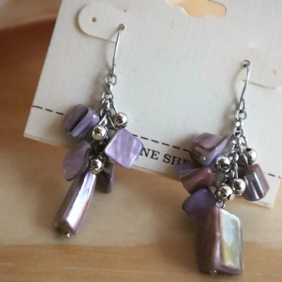 Sonoma Dangling Lilac Earrings NWTO - Picture 2 of 6